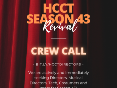 Calling all Directors! Hart County Community Theatre is looking for YOU!!!